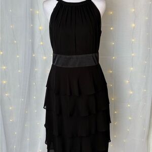 Evan Picone Black Layered Midi Dress
